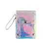Porta credencial transparente con brillos para niñas, organizador de maquillaje y labiales, monedero, bolsa para monedas, pulsera de estudiante, porta tarjetas