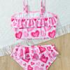 Traje de Baño para Niñas Bebé de 3 Años Niña de 6 Años Traje de Baño para Niñas Estilo Occidental Moda Niña Lindo Dibujo Animado Traje de Baño Dividido