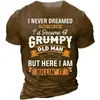Camiseta con Estampado de Letras Vintage para Moda de Verano para Hombre Camiseta Divertida de Anciano con Impresión 3D Ropa Casual para la Calle