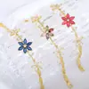 Artículo más vendido transfronterizo: Pulsera Minimalista Europea y Americana de Copo de Nieve con Circonita para Mujer, Versátil Cobre Chapado en Oro con Incrustaciones de Circonita, Joyería de Mano de Lujo Ligero