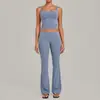 Novo conjunto de roupa de yoga com cintura dobrável justa, pregas invisíveis e design que levanta o bumbum para fitness e esportes, conjunto de duas peças 6012+2257