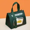 [Transfronteiriço] Nova Bolsa Térmica Portátil de Grande Capacidade da Moda para Estudantes, Bolsa Bento Simples Impermeável Espessa, Bolsa Térmica