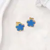 Pulsera, Collar y Pendientes de Trébol de Cinco Hojas de 13 mm Acero de Titanio Pendientes de Oro de 18 Quilates Trébol de Cinco Hojas Apilable Trébol de Cuatro Hojas