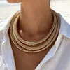Yongge Jewelry Anillo Ancho Liso Personalizado Transfronterizo Europeo y Americano con un Diseño de Estilo Punk Geométrico y Gargantilla Exagerada
