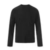Camiseta de Manga Larga con Cuello Redondo Estilo Retro Americano 11Kn para Hombres y Mujeres, Estilo Básico, Ajuste Delgado, Secado Rápido, Antibacteriana, Camiseta Base de Ajuste Holgado
