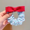 Scrunchie de Cabelo Feminino com Bolinhas e Laço Vermelho, Elástico Grande para Cabelo que Não Danifica os Fios, Acessório de Cabelo com Alta Elasticidade para Coque