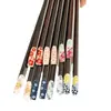 Palillos de Madera Afilados Estilo Japonés con Diseños Impresos, Caja de Regalo de Alta Gama, Palillos de Madera Multicolor, Un Par de Palillos por Persona