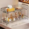 Estante de almacenamiento para lavabo de baño, organizador multifuncional para encimera de baño, organizador de cosméticos para encimera de baño