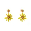 Pendientes Amarillos Exquisitos de Dopamina para Mujer 2026 Nuevos Pendientes Florales Populares Pendientes de Estilo Festivo Lujo Ligero Sensación de Alta Gama