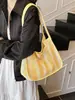 Bolso de Hombro para Mujer Estilo Coreano Ins Bolso Tejido a Rayas Gran Capacidad Bolso de Hombro para Debajo del Brazo para Mujer Bolso de Moda para el Trabajo para Mujer