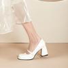 Zapatos de Mujer Teahoo Mary Jane 2025 Otoño Nuevo Estilo Jk Retro Negros Tacones Altos Estudiante Punta Cuadrada Tacón Grueso Flats