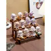 Color Nogal Caja Misteriosa Soporte de Exhibición de Almacenamiento Estante para Figuras Entrada Adorno Pequeño Organizador de Niveles