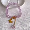 Pulseira Linda de Contas de Vidro Explosão com Contas Redondas Rachadas como Presente de Aniversário para Melhores Amigas, Transmissão ao Vivo, Barraca de Atacado em Locais Turísticos
