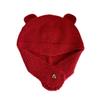 24 anos outono e inverno novo chapéu de lã engraçado bonito urso orelha de pelúcia cap quente frio malha cap mulheres