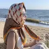 Bufanda de seda sintética para mujer, pañuelo cuadrado grande, pañuelo de gasa, chal de verano de alta gama para habitaciones con aire acondicionado, bufanda cuadrada cálida 90x90