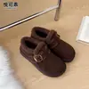Zapatos Birkenstock de Cuero Genuino Más Terciopelo Cobertura Total para Mujer 2026 Nuevo Estilo Invierno Suela Gruesa Zapatos de Algodón con Piel Mocasines Botas de Nieve