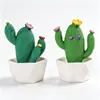 Planta de cactus simulada en maceta musgo micro paisajismo resina adorno pequeño caricatura decoración de escritorio planta en maceta DIY adorno pequeño