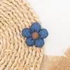 Estilo Coreano Azul Floral Fresco Ins Cuadros Mezclilla Azul y Rojo Tela Accesorios para el Cabello Bolsa Lazo Decoración Accesorios