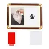 Porta-Retrato Memorial de Patinha de Animal de Estimação 7/8/10 Polegadas Papel Cartão com 2 Grades Almofada de Patinha Sem Tinta Lavável Coleção de Patinhas de Gato Porta-Retrato