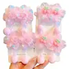 Faixa de Cabelo Super Fada Flor Criança Menina Rosa Flor Bola de Cabelo Anel de Intestino Pequeno Não Machuca o Cabelo Bebê Rabo de Cavalo Elástico de Cabelo