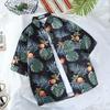 Camisa Floral de Verão de Manga Curta para Homens Camisa de Praia da Ilha Hainan Viagem à Tailândia Casal Casual Solto Top Fino Tendência