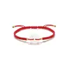 Pulsera Hebilla Ping An de Cinabrio Pulsera de Jade Vintage para Pareja Versátil Blanco Año de la Vida Tejida Transferencia Cuerda Roja