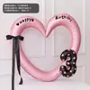 Balão de Coração Vazado de 40 polegadas Menina Laço Rosa Balão de Número Decoração Arranjo de Aniversário de Crianças de Um Ano