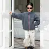 [Item em Liquidação] Jaqueta Infantil de Lã Dupla Face Quente Casual Estilo Coreano com Forro de Lã e Gola Alta