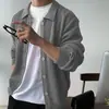 Cardigan de punto oscuro con cuello para principios de otoño, chaqueta de suéter para hombre, estilo coreano, moda masculina casual, Dongdaemun coreano
