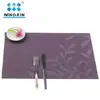 Jogo Americano Europeu Antiderrapante de PVC com Isolamento Térmico, Jogo Americano de Mesa Jacquard Meia Folha, Lavável Ecológico para Pratos e Tigelas