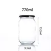 Botella Transparente Redonda Sellada para Miel Frasco de Vidrio Espeso Frasco para Almacenar Salsa Picante Botella Casera para Pepinillos Botella Vacía