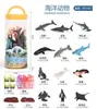 Novo menino dinossauro de simulação Jurássica fazenda marinha mini modelo de animal brinquedo decoração barril atacado