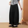 Pantalones de pierna ancha color blanco roto para mujer Verano 2026 Nuevos de cintura alta cortos holgados casuales tipo linterna de arroz glutinoso tipo globo