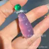 Pingente folheado a prata com calcedônia verde gelo e ágata rosa em formato de feijão da sorte e cabaça, colar feminino com contas de jade, disponível para atacado