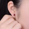 Nuevos pendientes de amor para mujer, grupo de amor, incrustaciones de circonita, piedra rojo rosa, corindón rojo simulado, forma de corazón, pendientes de oro rosa, joyería