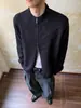 Marca independiente [Línea de Radiación] elegante chaqueta cárdigan con cremallera para hombres y mujeres, tejido de punto cálido retro para otoño e invierno