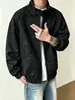 Chaqueta de Trabajo Estilo Americano High Street Tie-dye de Piel Sintética para Hombre, Pareja, Cuello Alto, Chaqueta de Motociclista, Bomber cleanfit