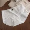 Ropa interior de algodón puro con encaje estampado lindo para mujer Cómoda 10A Antibacteriana Entrepierna 100% Algodón Braguitas Dulces con Lazo para Adolescente
