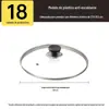 Tampa de Vidro Temperado para Panela Doméstica 32cm Resistente a Altas Temperaturas Tampa para Wok Tampa Universal para Frigideira Tampa Específica para Panela de Cozinha