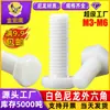 Parafusos hexagonais de nylon branco, parafusos de plástico, parafusos plásticos, parafusos hexagonais, parafusos isolados, M3, M4, M5, M6