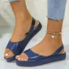 Sandalias Peep-Toe de Estilo Europeo y Americano de Comercio Exterior, Nuevo Modelo de Verano, Versión Mejorada, Zapatos Planos sin Cordones de Suela Gruesa, Zapatos de Mujer Cómodos y de Moda de Color Sólido