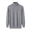 Suéter 100% Caxemira Masculino, Casual de Negócios, Gola Alta, Ajuste Slim, Tricô Base, Manga Longa, Suéter Quente