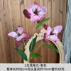 Flores artificiales de orquídea iris de tres puntas, accesorios para arreglos florales de boda, venta al por mayor para fotografía, decoración de estudio, accesorios para rodaje de proyectos