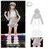 Roupas de Dança Jazz Hip-Hop para Meninas, Tops Frescos e Estilosos de Manga Longa para Outono/Inverno para Jazz de Meninas, Desfile de Moda para Grupo de Meninas