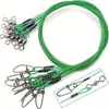 Líder de Acero para Pesca en Mar con Señuelo Transfronterizo, Cable de Acero para Pesca, Guía Resistente para Peces de Agua Salada con Giratorio y Hebilla