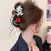 Pinza para el pelo coreana para mujer, pinza de tiburón de estilo simple, pasador de alta gama, pinza para la parte trasera de la cabeza, pinza de hueso de dragón con lunares