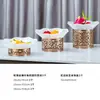 Puesto de Snacks para Buffet de Hotel, Mesa de Exhibición para Pausa de Té con Comida Fría, Plato Dorado para Frutas, Bol para Ensalada, Bol para Platos Fríos, Expositor para Postres