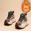 Novos Sapatos Casuais de Cano Médio para Exportação 2026 para Mulheres, Sapatilhas de Veludo, Atacado e Varejo, Sapatos Pai Aumenta-Altura com Solado Grosso, Sapatos de Inverno
