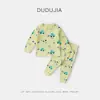 [Diseño de tiro alto que protege la barriga] Conjunto de ropa interior para bebé Dudu, ropa de otoño para niños, ropa de otoño para niños, ropa para niñas