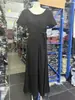 Vestido Longo Preto Estilo Hepburn Francês Plus Size Design Emagrecedor Amarração Lateral Estilo Socialite de Alto Padrão Verão
